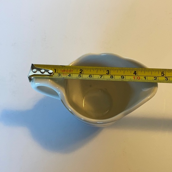 Syracuse China white creamer pitcher black stripe mustard trim restaurant ware - Picture 10 of 10